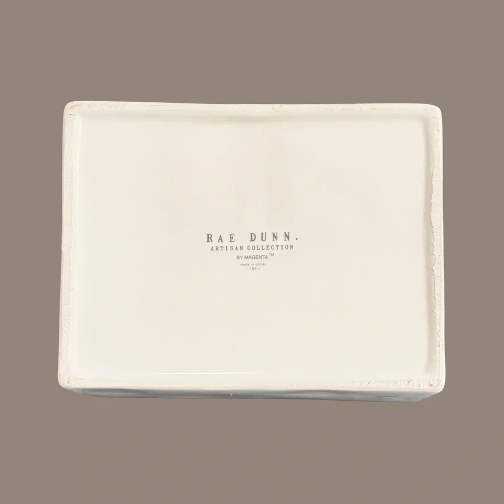 Rae Dunn Jewelry Ceramic Trinket Box with Lid Divided Organizer White - Picture 9 of 9